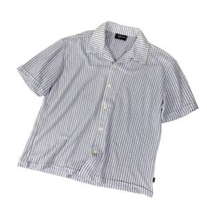 Vintage Pop Icon Men's Short Sleeve Button Up Shirt Geometric Pattern Size‎ M